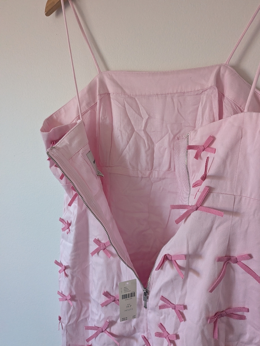 NWT! Anthropologie Maeve The Brynne 3-D Spaghetti-Strap Pink Bow - Picture 4 of 8